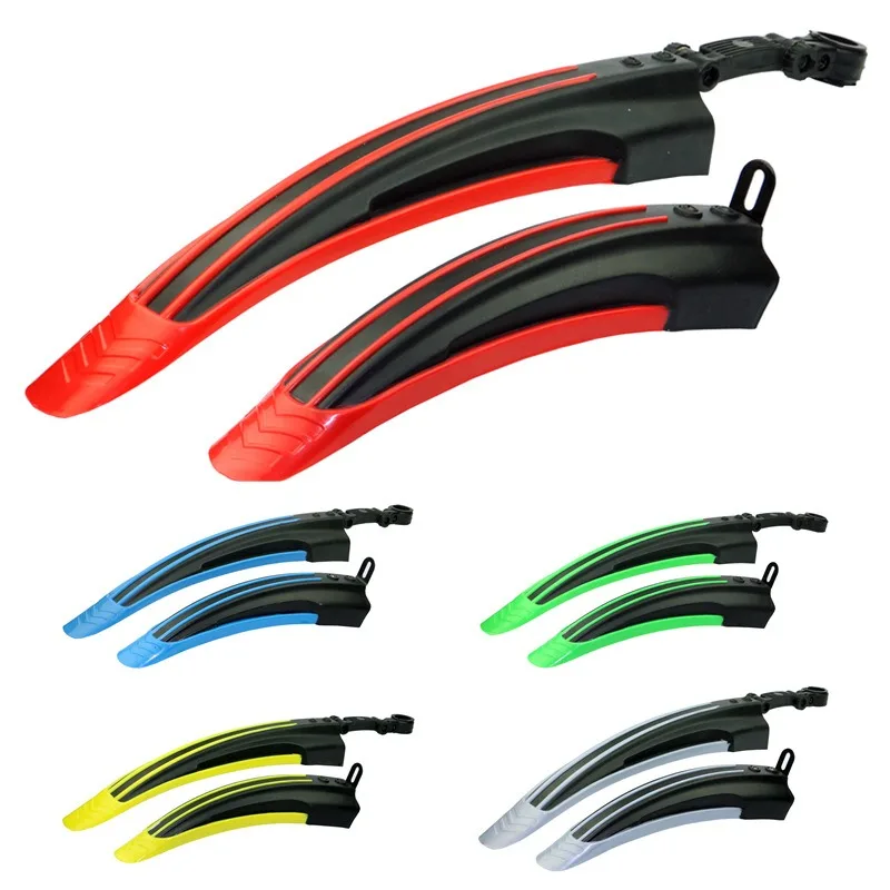 A Set Strong Resilient Bicycle Mudguard Splash Proof Parts for Mountain Bike Front Rear Wheels Outdoor Sports Free Cycling Road Race