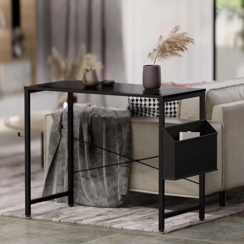 32 Inch Computer Desk for Small Spaces with Storage Bag, Home Office Work Desk with Headphone 2