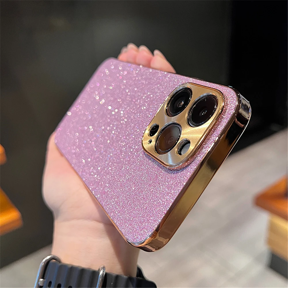 thumbnail image 1 of Luxury Plating Bling Glitter Rhinestones Gem Diamond Phone Case For iPhone 15 13 12 11 14 Pro Max Camera Protection Soft Cover, 1 of 5