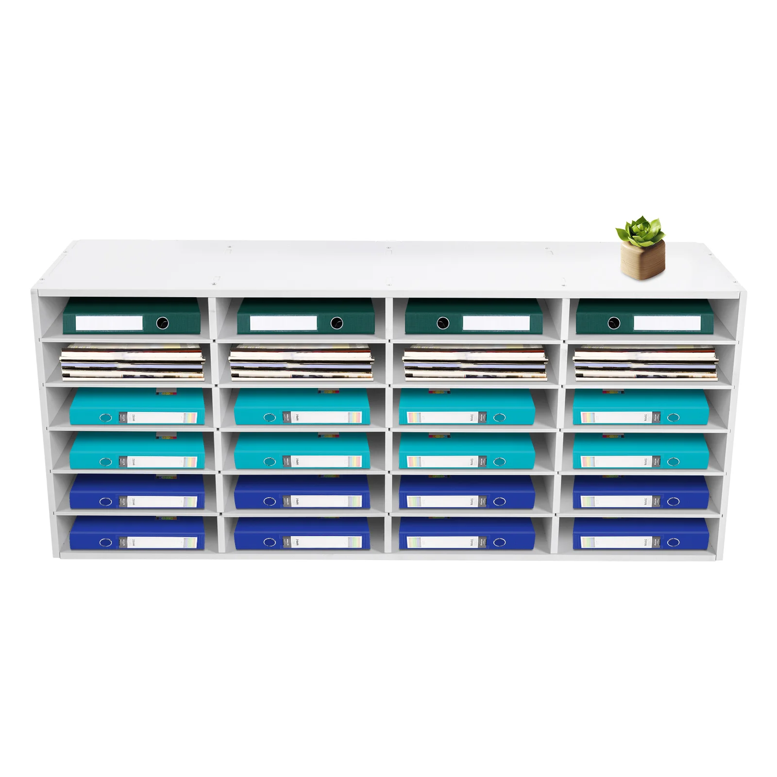 6 Tiers 24 Slots PVC Mail Sorter Organizer Each Slot Load-bearing Capacity 5kg for Home, Library, Office