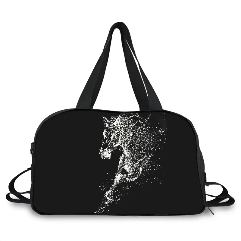 Horse 3D printing fashion trend portable large capacity multi function messenger bag travel bag