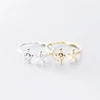 WYEAIIR 925 Sterling Silver Mini Cute Diamond Turtle Starfish Tortoise Resizable Opening Ring For Women Luxury Jewelry 6