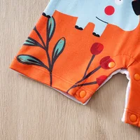 0-36M Summer Baby Boys and Girls Round Neck Short sleeved jumpsuit Full Print Dinosaur Comfortable and Breathable 6