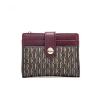 CH – sac pour cartes de visite au Design rétro, marque de luxe, bouton de mode, portefeuille pliant classique, sac carré Compact et léger pour femmes 3