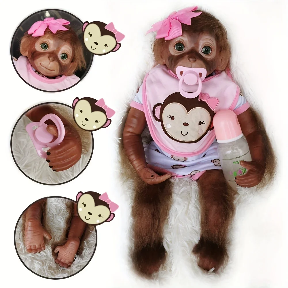 

OtardDolls 20" Monkey Reborn Dolls Handmade Cute Reborn Baby Dolls With Soft Touch Realistic Toddler Doll For Kids Birthday