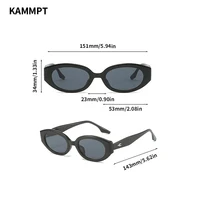 KAMMPT Vintage ovale lunettes de soleil femmes mode rétro femme lunettes de soleil nouveau dans à la mode marque de luxe concepteur dame nuances lunettes 5