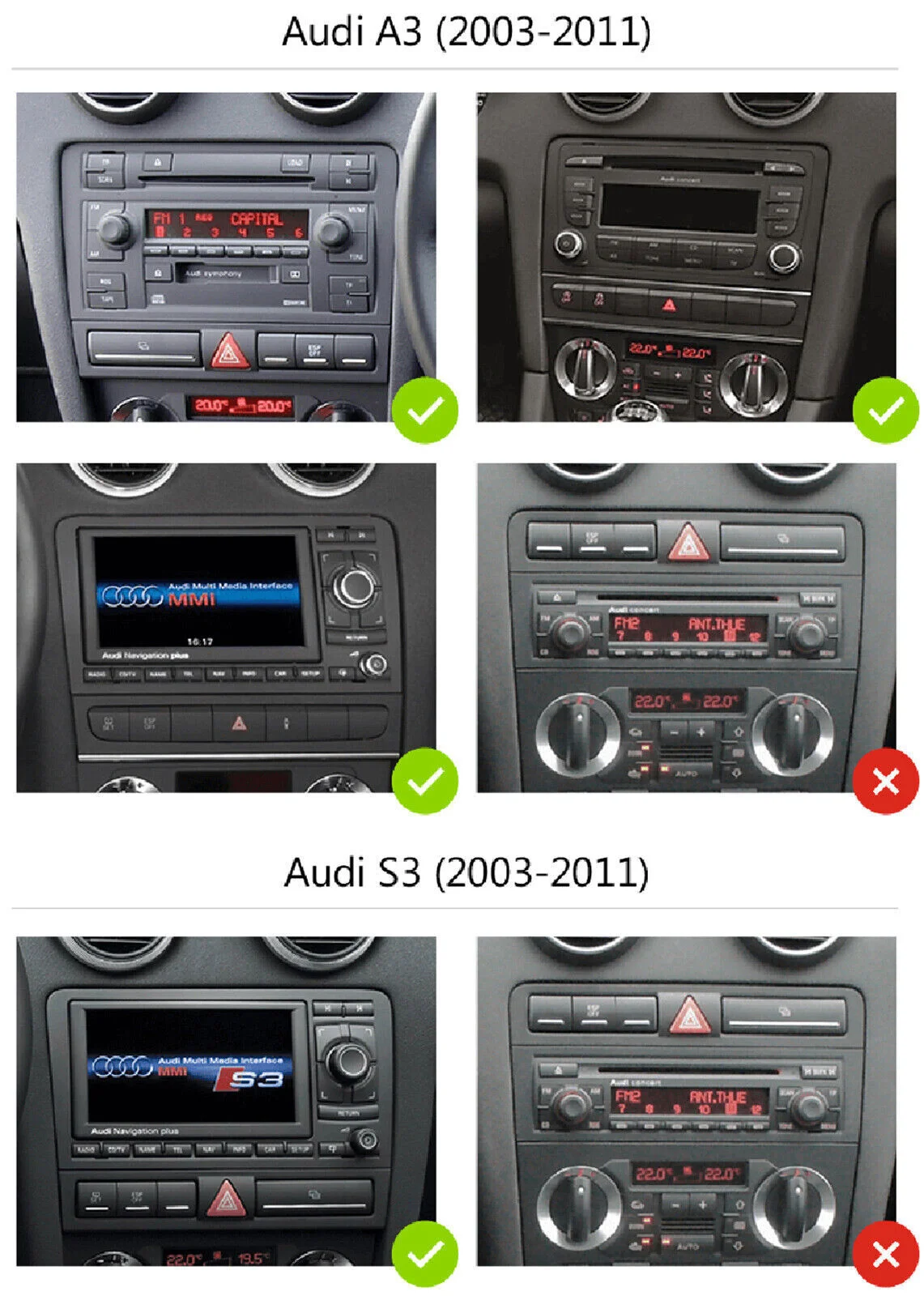 Radio para coche Junsun de 7 pulgadas con sistema Android para Audi A3 8P S3 2003-2012, CarPlay, sistema multimedia estéreo inteligente, 4G, GPS, RDS, DSP, DAB+, reproductor de 8 núcleos. 2