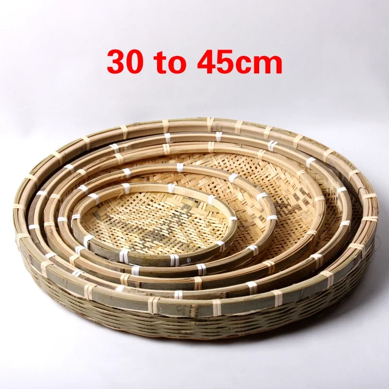 handmade bamboo woven perforated bamboo screen large hole fine hole household dry tea round bamboo board dustpan rice screen 6