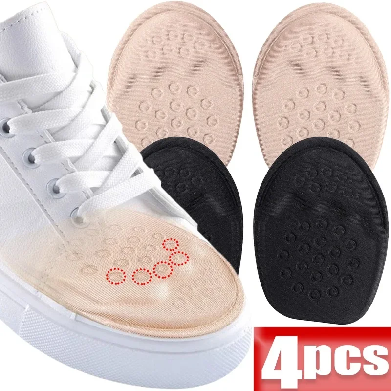 Elastic Knitted Cotton Forefoot Pad Strong Adhesive Insole Relieve Foot Pressure Fatigue Large Shoes Inserts Solid Color Cushion