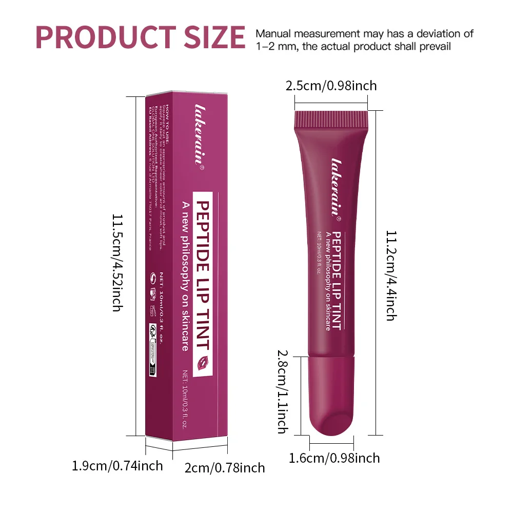 Lakerain 4-color Polypeptide Tinted Lip Balm Moisturizing Long-lasting Hydrating Water Gloss dewy and glossy mirror lip make up 6
