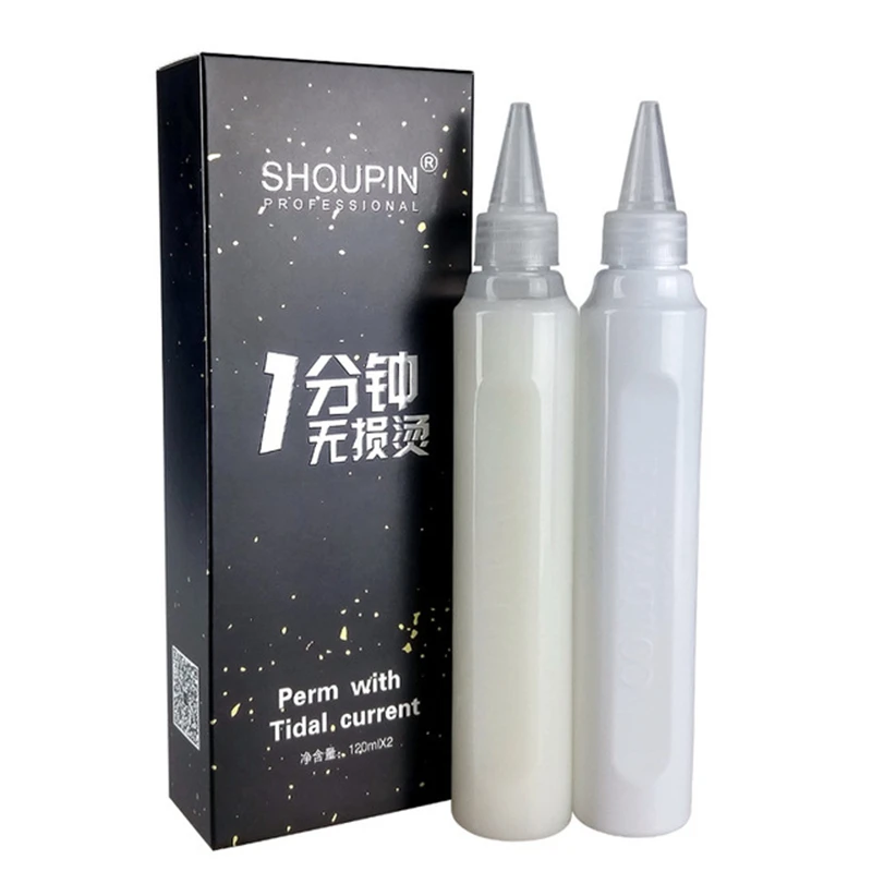 2PCS/set Amino Acid Perm Water Permanent Wave Curl Curly Perm Cream Natural Long Lasting Curls Styling Cold Liquid 120ML*2
