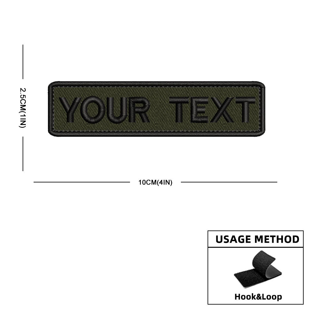Personalized Name Number Patch Stripes Badge tags Different Sizes Iron On Or Hook Loop embroidered Military green Patches embroidered patches tactical patches clothing patches custom name patches