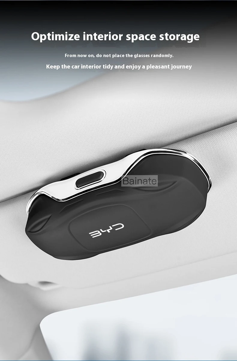 Auto-Brillenbox, Sonnenblende, Brillenhalter für BYD Dolphin Atto 3 Seal Tang Yuan Song Plus 2025, stoßfeste Brillenaufbewahrung – Detail 8