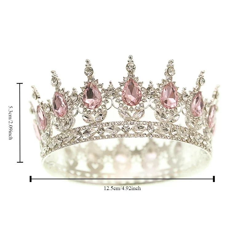 HCRXVV Couronne D'anniversaire - Couronne En Cristal Or Rose - Convient