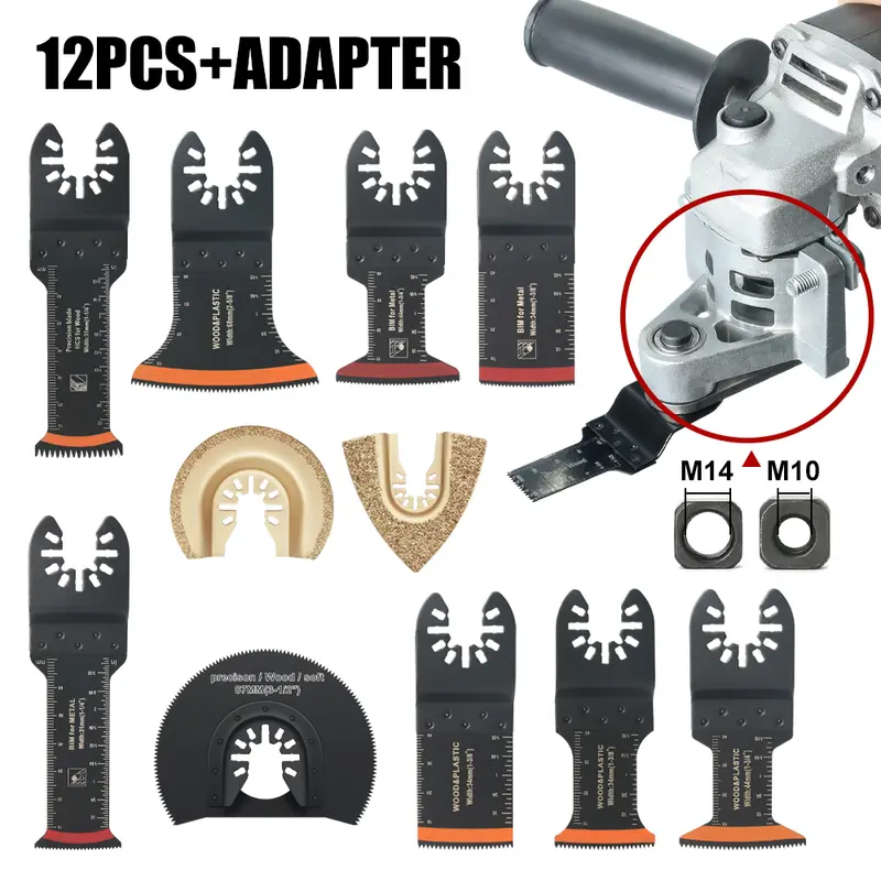 Japanese Tooth Carbide Oscillating Saw Blade Kit 10-39Pcs Arc Edge Oscillating Multitool Blades Precise Cut for Wood PVC Iron - Image 15