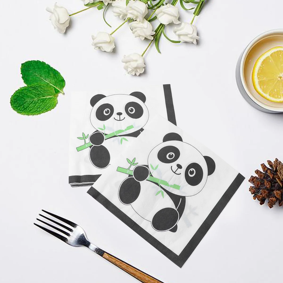 40 PCS Paper Towel Facial Tissue for Party Napkins Tray Supplies Printing Cartoon Tissues