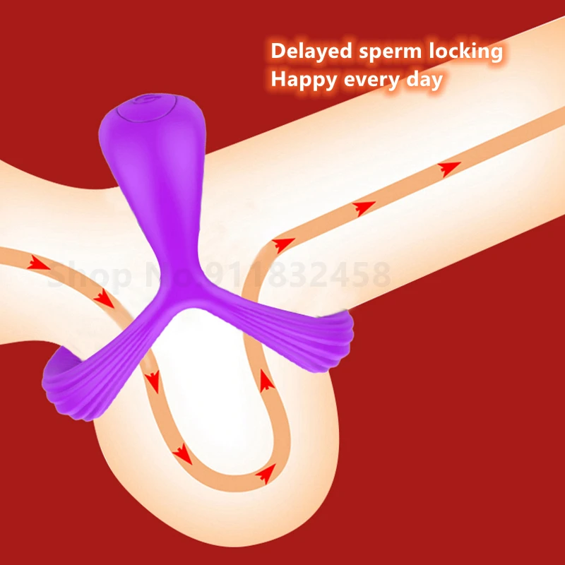 Silicone Male Delay Ring With Vibration For Performance Enhancement_voghion.com