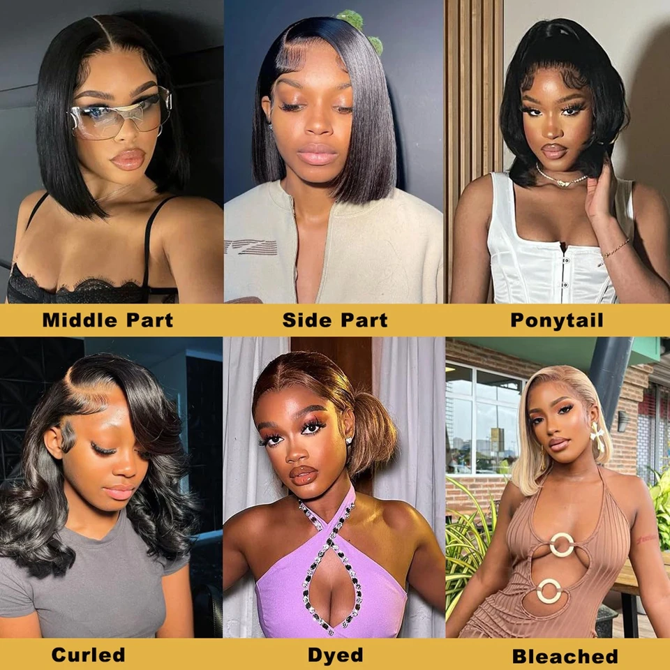 Bob Wig Lace Front Human Hair Wigs Short Brazilian Bob Frontal Straight Pixie Cut