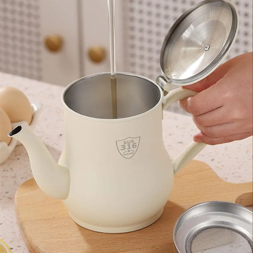 Oil Dispenser Stainless Steel Oil Pot With Filter 100ml/550ml/800ml/1500ml Large Capacity Household for Kitchen