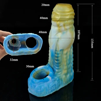 New Silicone Penis Sleeve Extender Multi Color Reusable Condoms Adult Sex Toys For Men Gay Delay Ejaculation Cock Enlargement 2
