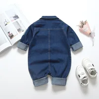 IENENS bébé barboteuses nouveau-né combinaisons vêtements Denim une pièce 0-18 mois garçon fille doux costumes enfants vêtements 2