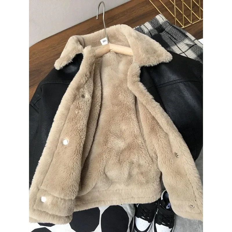 Kids Leather Jackets Boys Girls Black Fleece 2-11Y