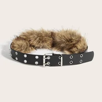 Ceinture de luxe en fausse fourrure Y2k, sous-culture, rétro, en peluche, chaîne de taille, Imitation fourrure, joint de taille, ceinture Sexy pour fille, automne hiver 3