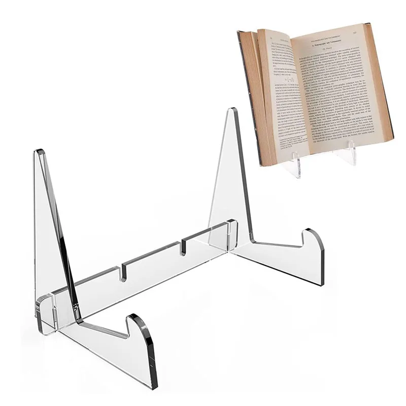 

Acrylic Book Display Stand Magazine Comic Easel Rack Transparent Vinyl Record Phone Tablet Holder Books Collection Stand