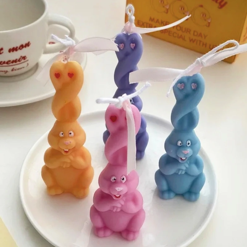 Silicone Mold Silicone Candle Mold Aromatherapy Candle Mold 3D Egg Bunny Faceless Rabbit Head