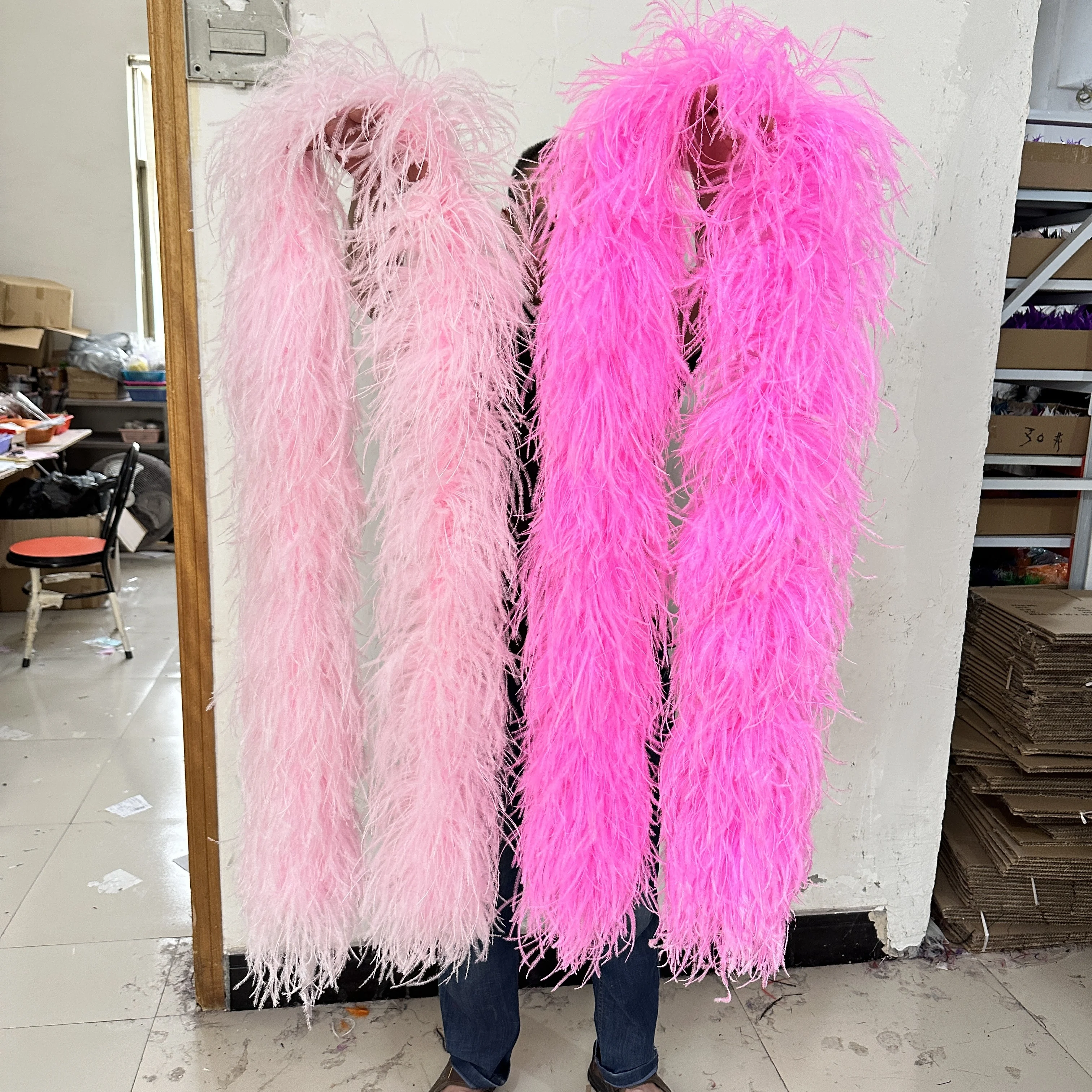Holmgren Hot Pink Feather Boas - 2 Pack, 2 Yards Each For Costume & Craft