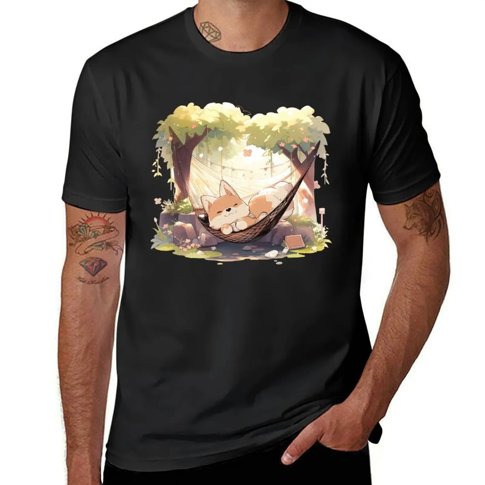 

Japanese dog Shiba Inu hammock break T-Shirt cute clothes Short sleeve tee plus size tops blanks mens vintage t shirts