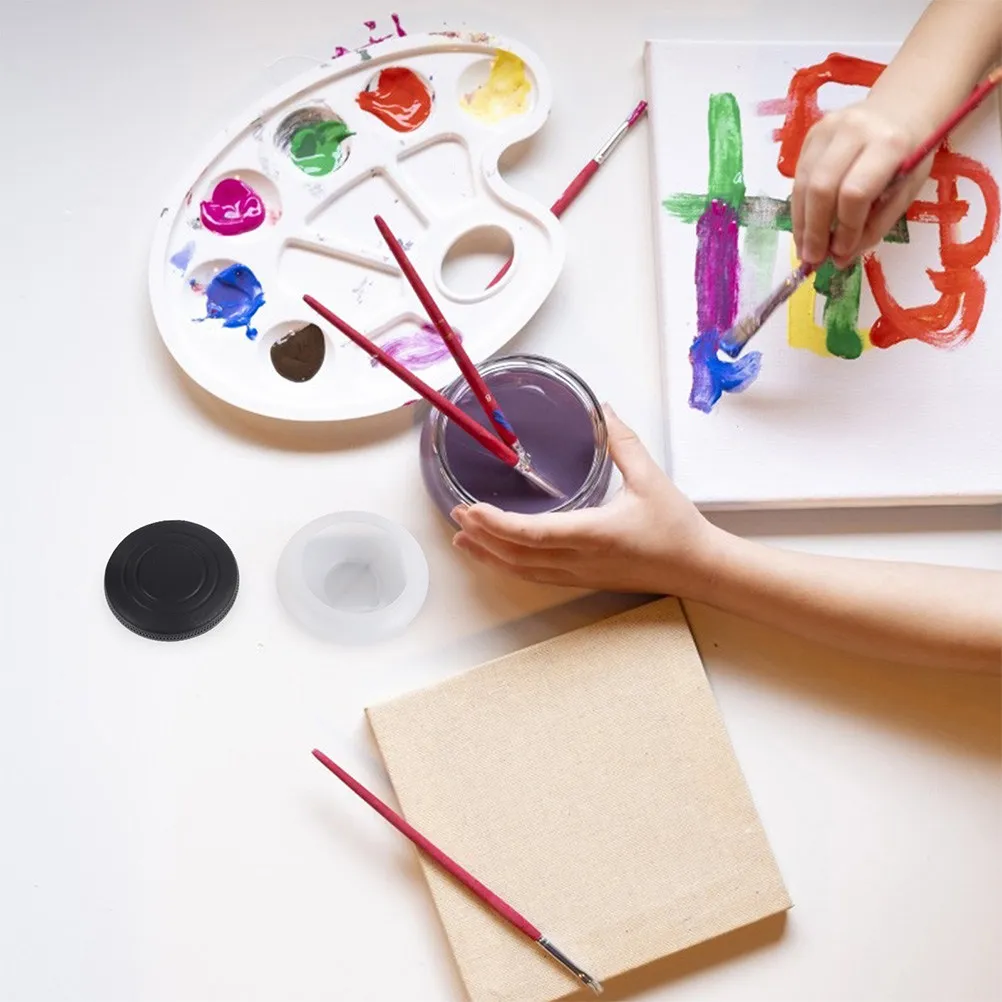 2Pcs 오일 팔레트 컵 유화 안료 보관 혼합 및 브러시 청소용 전문 재사용 가능한 미니 디퍼 휴대용