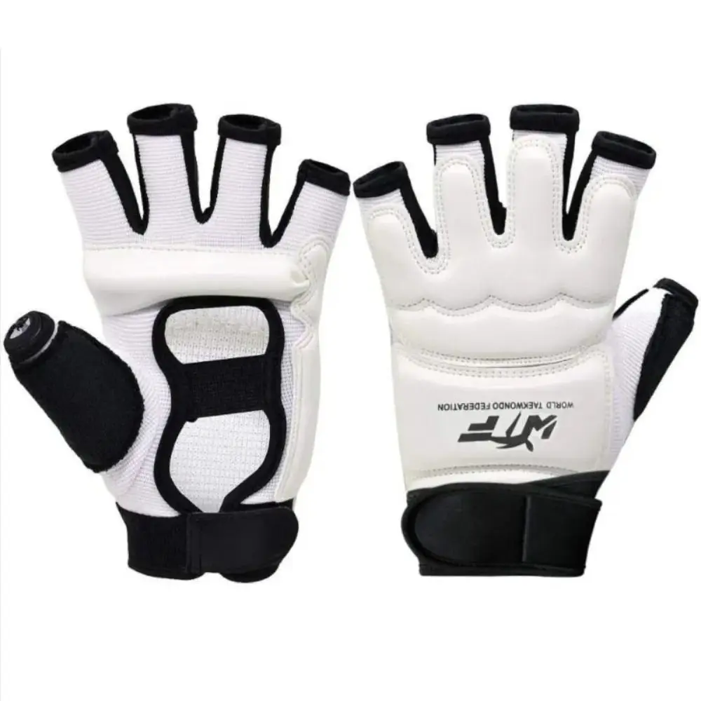 Half Finger Boxing Gloves Karate Muay Thai Training PU Leather Workout Gloves For Adults Kids