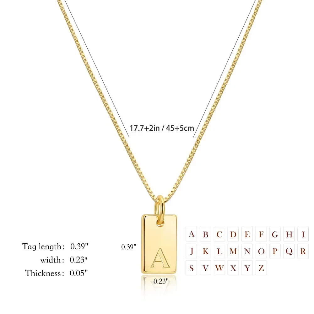 Collier pendentif lettre initial en acier inoxydable doré_voghion.com