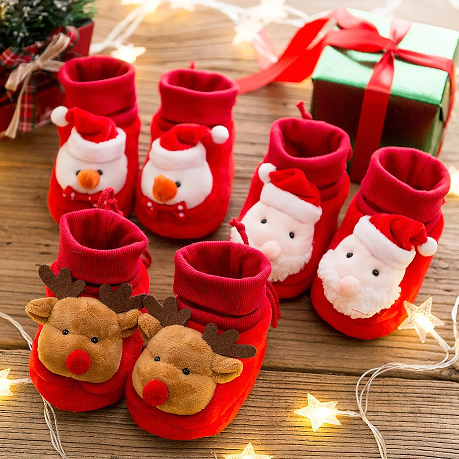 

Winter Warm Christmas Cute Non-slip Baby Shoes Fashion Infant boys Girls Socks Sneakers Soft Bottom Newborn Toddler First Walker