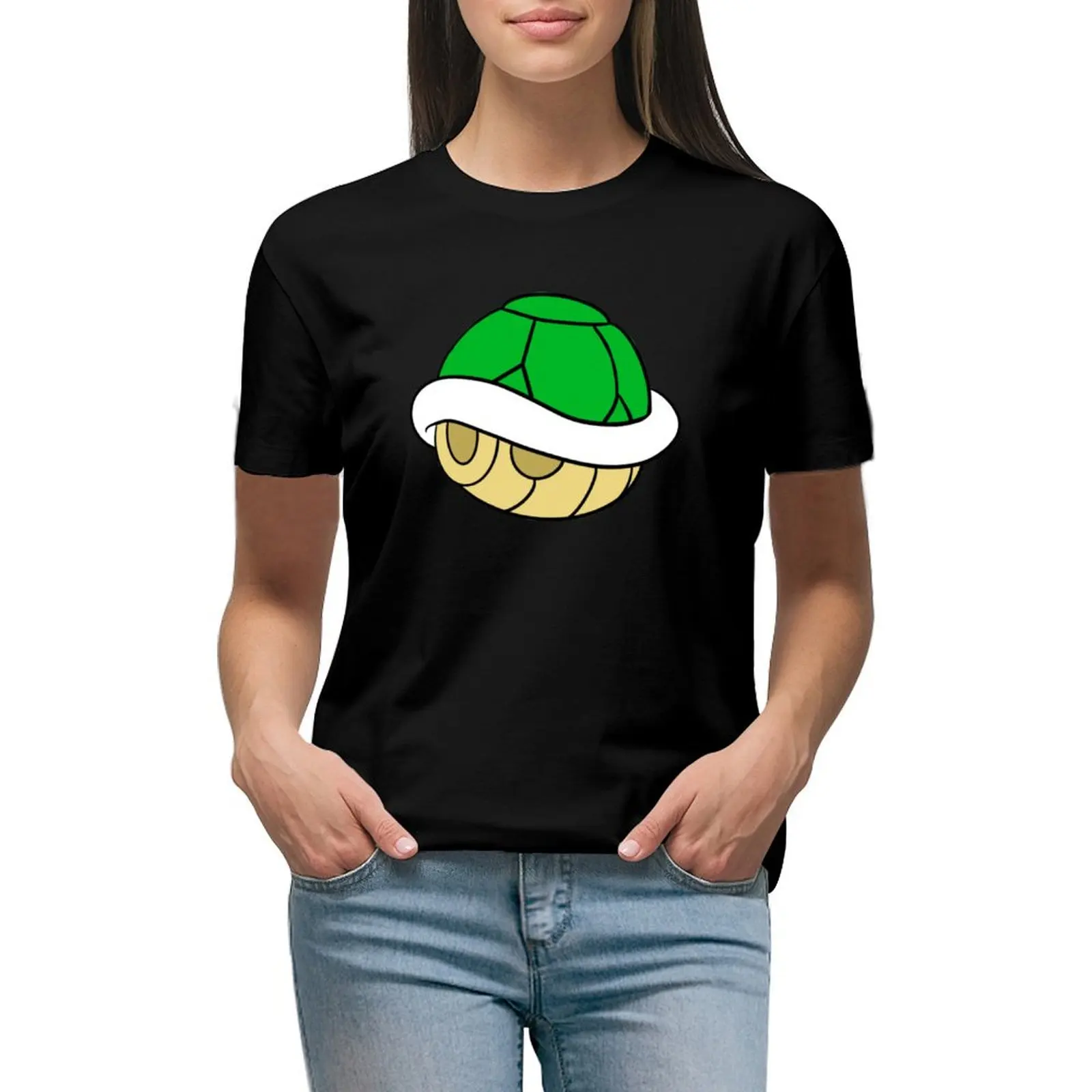 

Green Shell T-shirt summer top shirts graphic tees luxury designer clothing Women