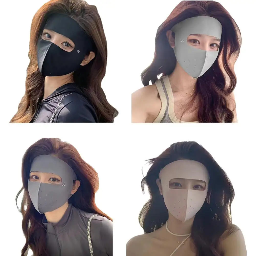 Women's Breathable Ice Silk UV Protection Face Mask, Reusable Outdoor Sunscreen and Dustproof Cover