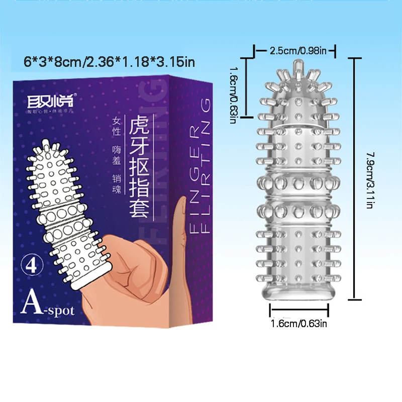 G-spot Clitoris Stimulation Adult Sex Toys Les Finger Condom Reusable Masturbation Sex Game Erotic Product Dotted Finger Sleeves sex toys