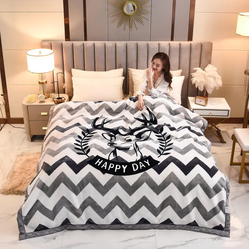 1PC Thick Raschel blanket Autumn Winter ultra soft flannel blankets for beds warm queen king bedding nap air conditioning quilt |