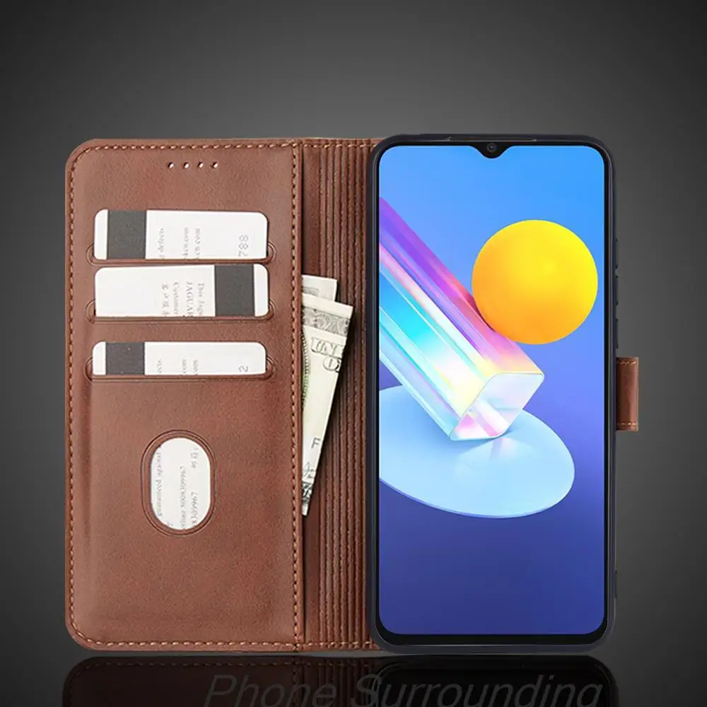 Vivo Y72 5G 케이스 지갑 플립 커버 가죽 케이스, Vivo Y72 5G / IQOO Z3 PU 가죽 휴대폰 가방 보호 홀스터, Fundas Coque