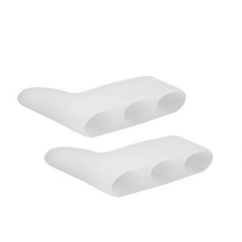 2 個透明シリコーンゲルストレートナー鎮痛つま先プロテクター 3 穴小指腱膜瘤フットケアツール