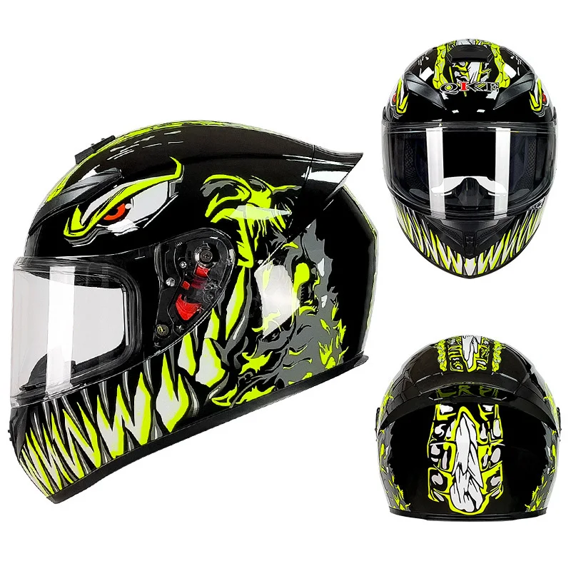 

Full Face DOT Motorcycle Helmet for Men Women Cascos Para Motos All Seasons Unisex Capacete HD Visor Full Coverage Racing Helmet