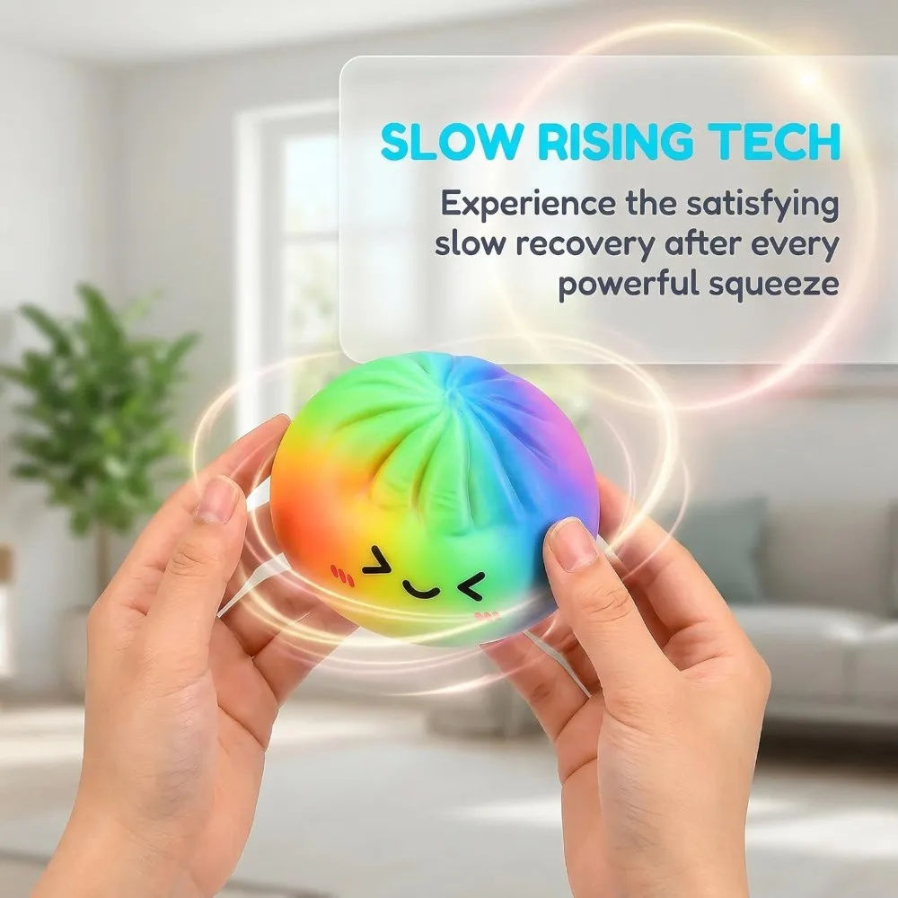 Rainbow Color Dumpling Squishy Toy 4