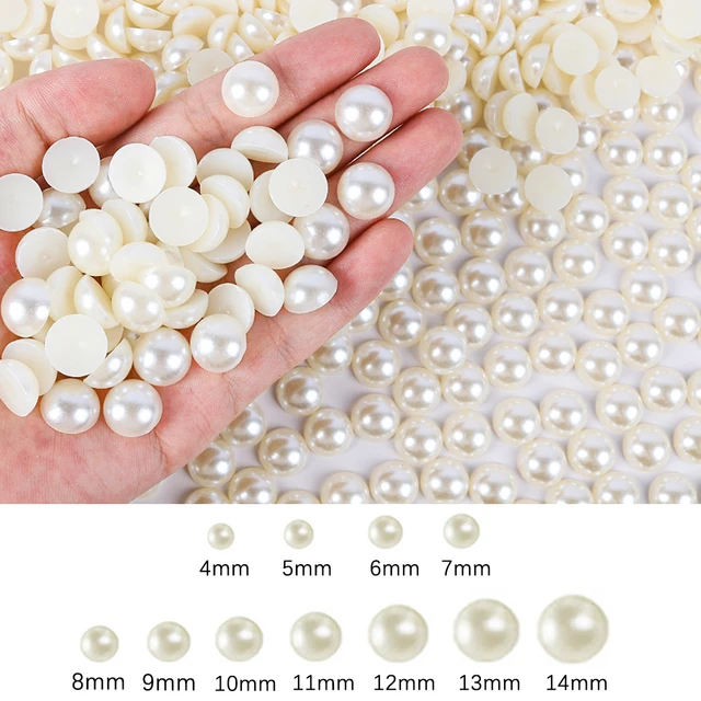 Off White Beige Half Round Flat back Pearls mix sizes 2 3 4 5 6 8 10  12mm-25mm all ABS imitation fashion beads to DIY nail art - AliExpress