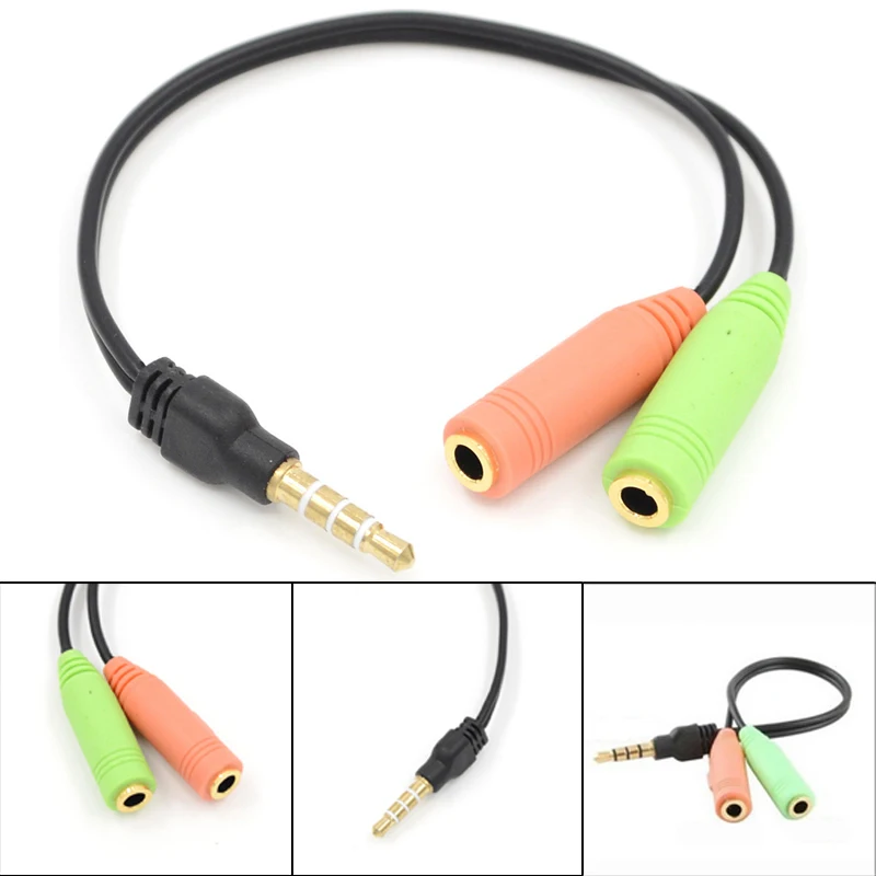 

Headphone Splitter 3.5mm 2 Way Aux Male To Female Earphone Audio Adapter Double Stereo Y Splitter Cable For TV Phone PS4