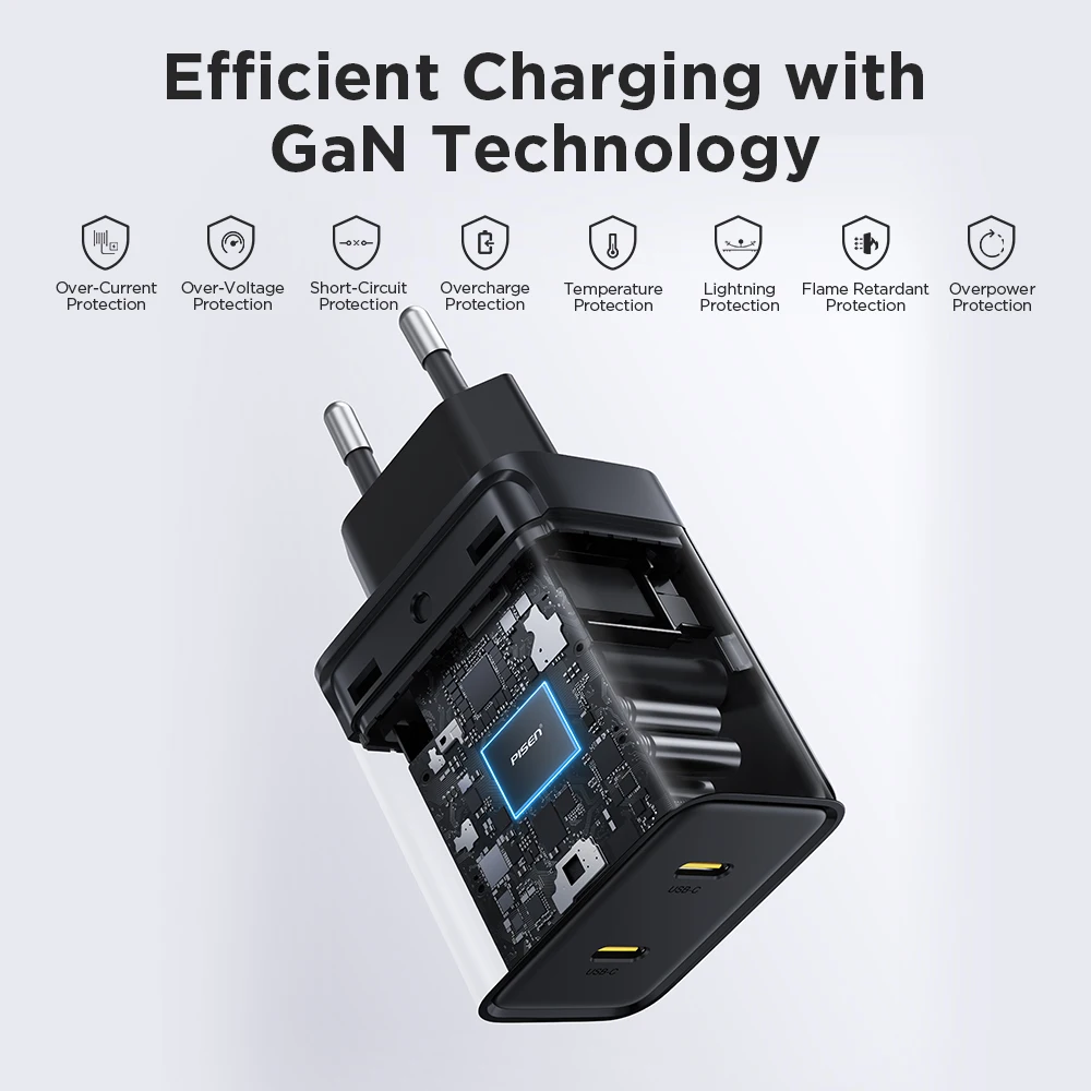 PISEN Charger GaN Portable Fast