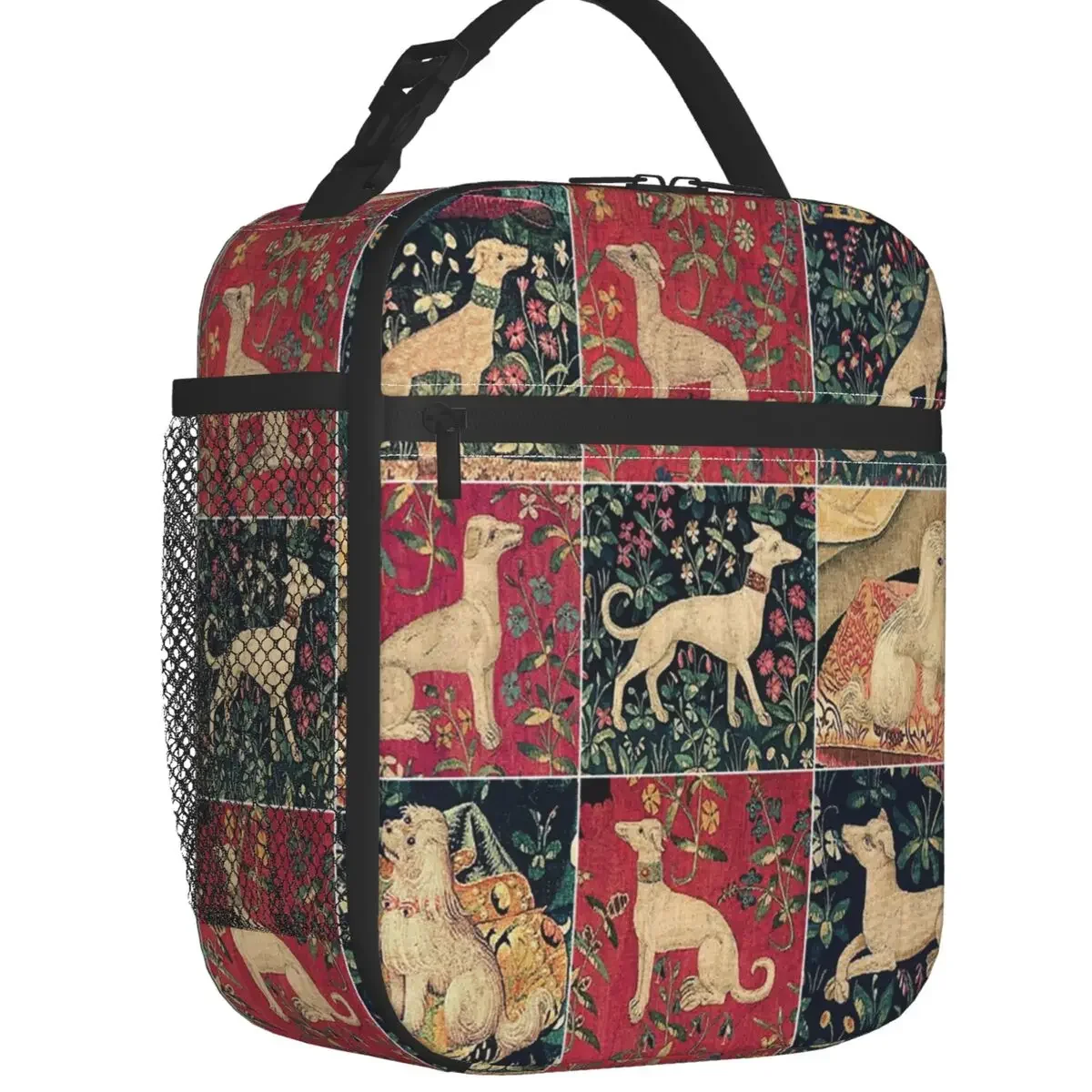 

Sihthound Greyhound Flowers Art Portable Lunch Boxes Multifunction Dog Animal Thermal Cooler Food Insulated Lunch Bag School