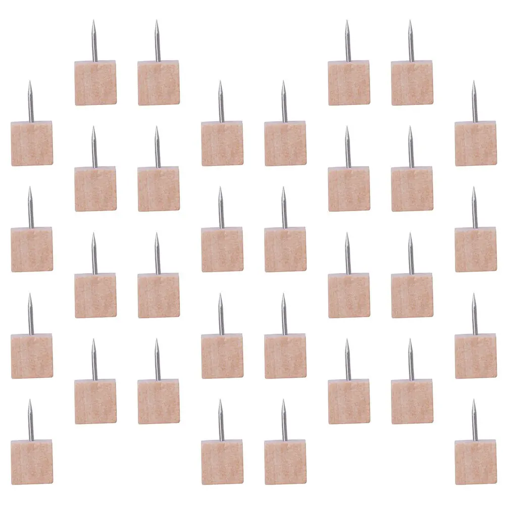 50개 나무 푸시핀, 금속 바늘형 헤드, 지도 표시, 포스터 걸이, 메모, 사진 디스플레이, 창의적인 활용에 적합