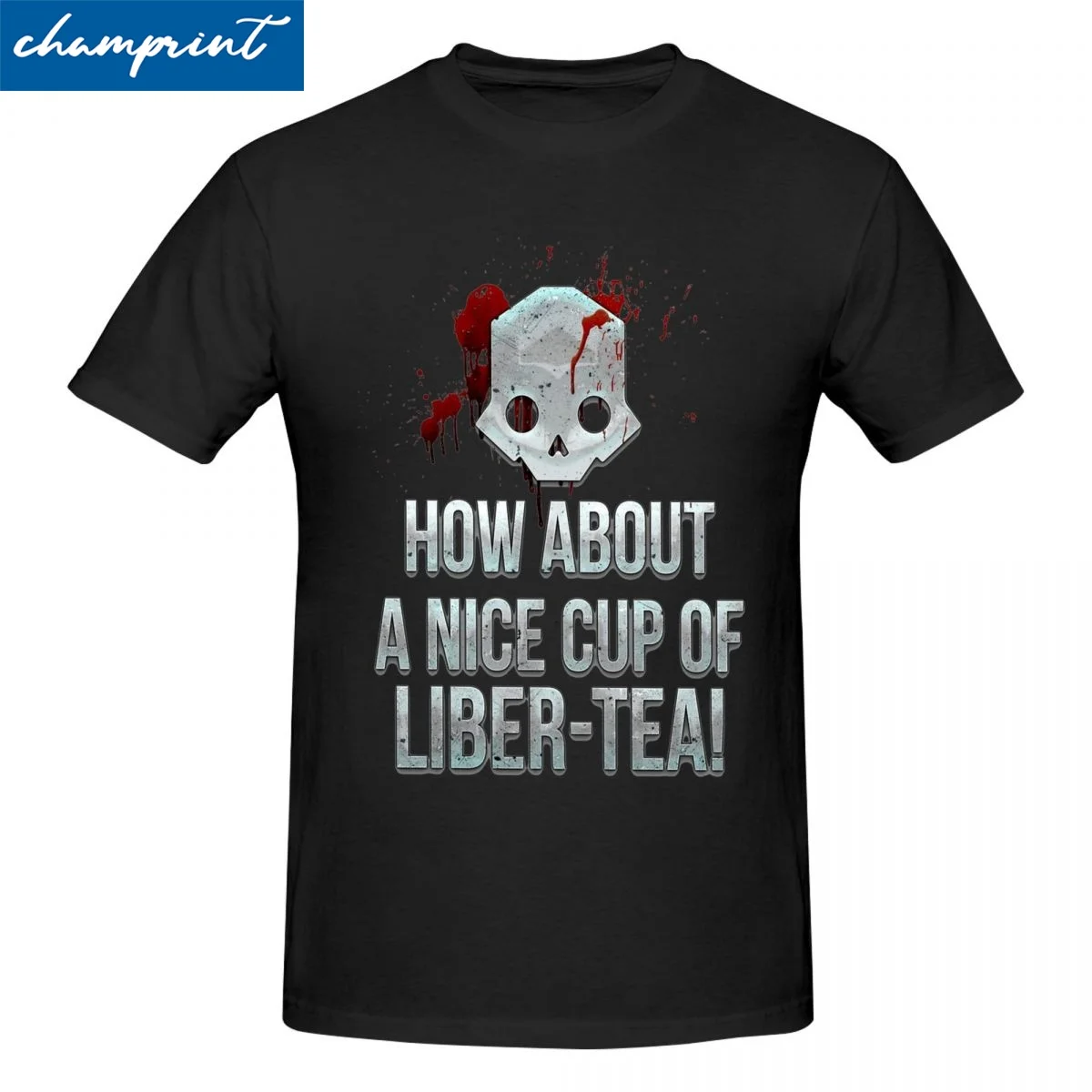 

Print Helldivers Game Skull T-Shirt Men Cotton Short Sleeve Round Neck Summer Clothes