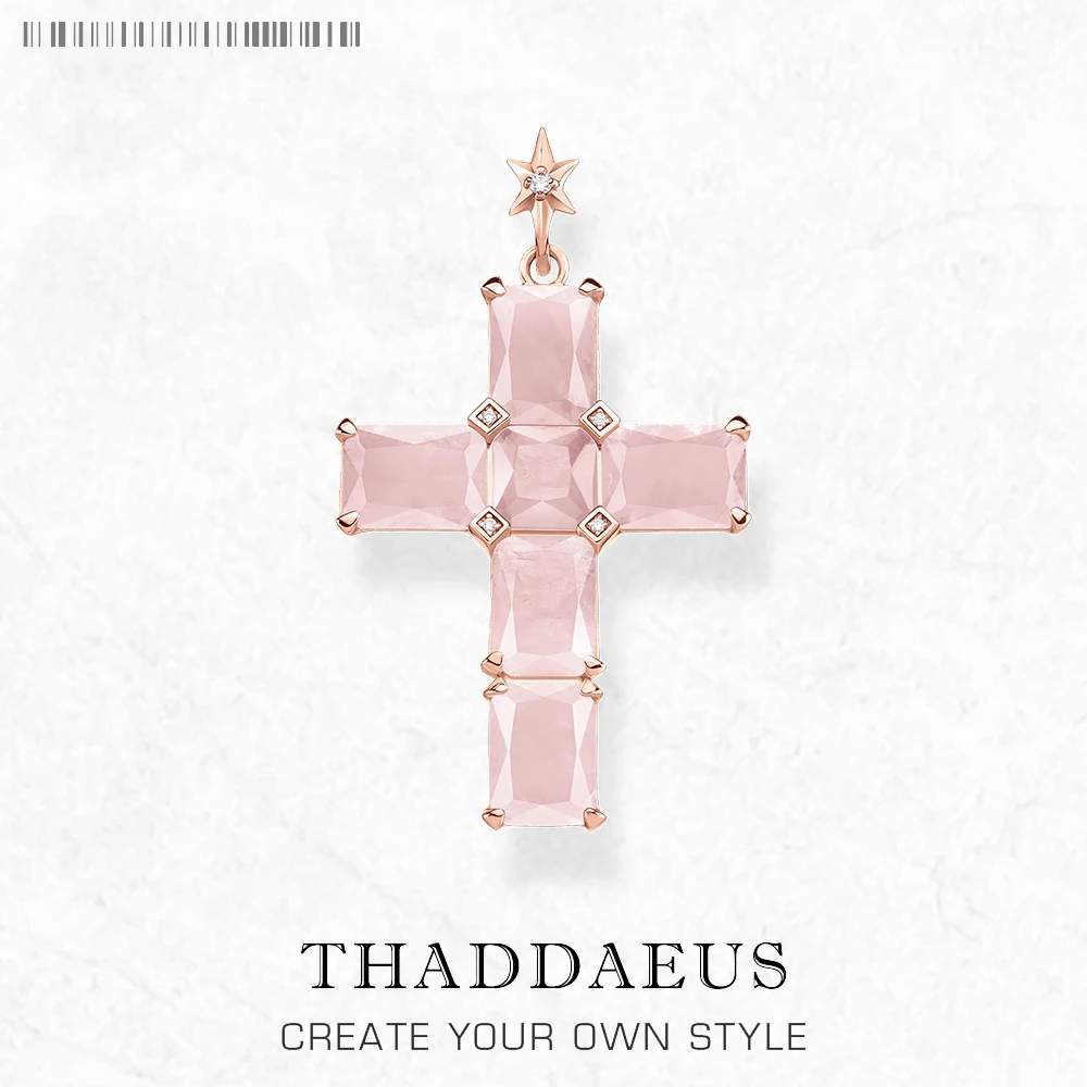 Collana Croce Latina Lunga In Argento 925 Placcato Oro Rosa, Donna, Religiosa, Delicata - 2